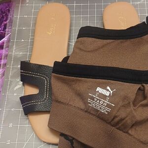 PUMA Brown Sport bra. & SLIP Sandles
